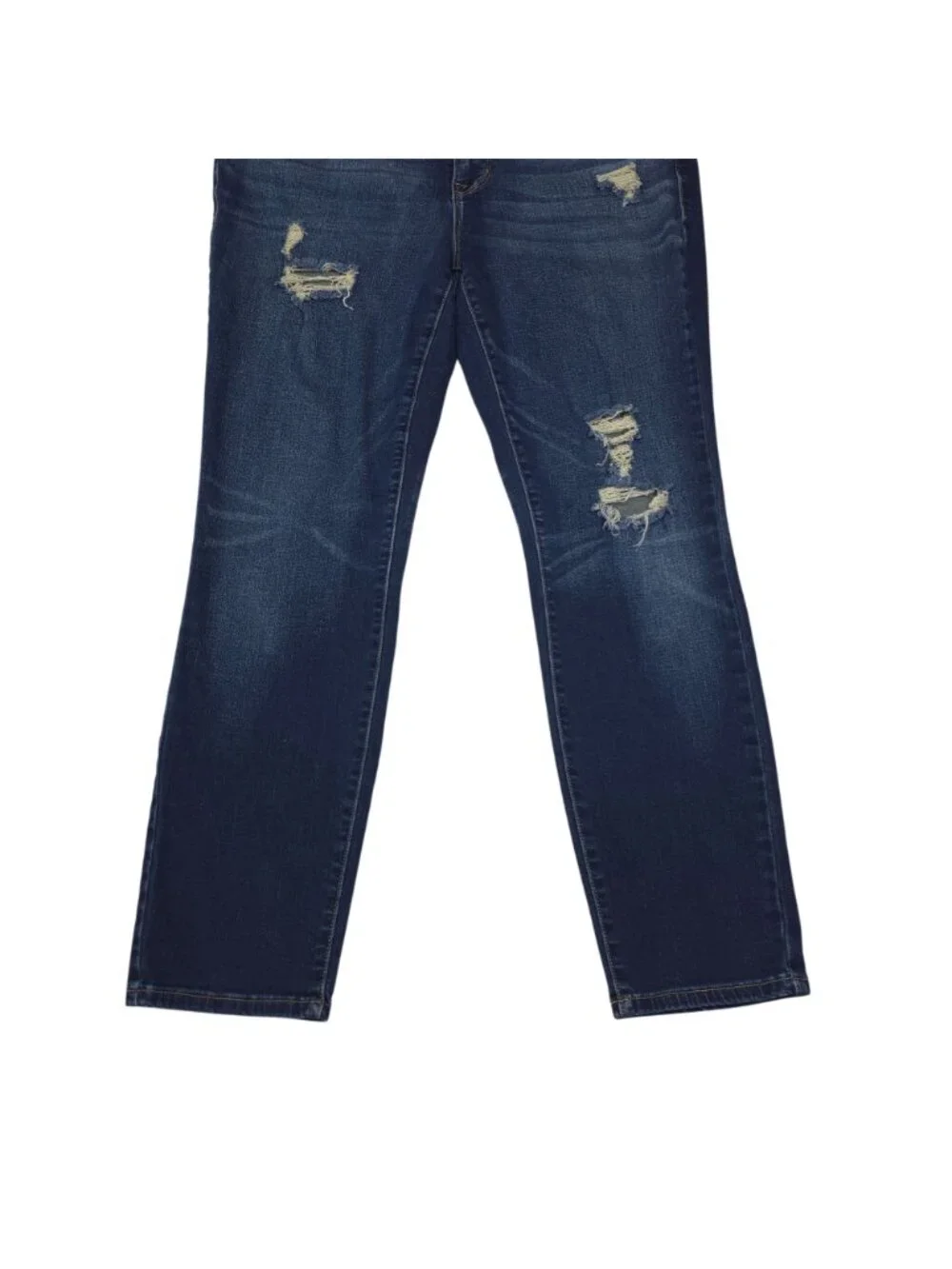 Maurices Distressed Dark Wash Straight-Leg Jeans Size 16 Regular Womens